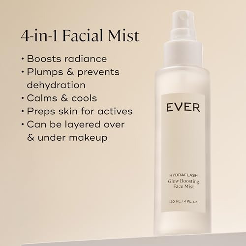 EVER HydraFlash Glow Boosting Face Mist ? Hydrating, Soothing & Radiance-Enhancing Facial Mist, Patented LSR10 Formula ? 4 fl oz