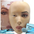 Full Face Makeup Practice Board Silicone Mannequin with Eye & Lip Details - Golden Wheat