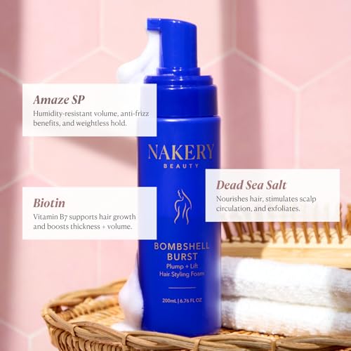 Nakery Ocean Burst Hair Foam - Volumizing Mousse for Curly & Straight Hair