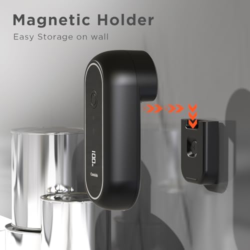 Canslab Turbo Rechargeable Electric Can Opener - Black, USB Battery Display