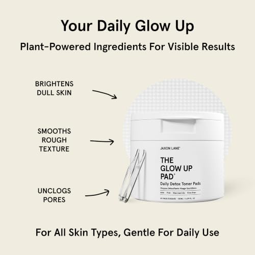 Glow Up AHA PHA Exfoliating Face Pads for Men - 60 Count