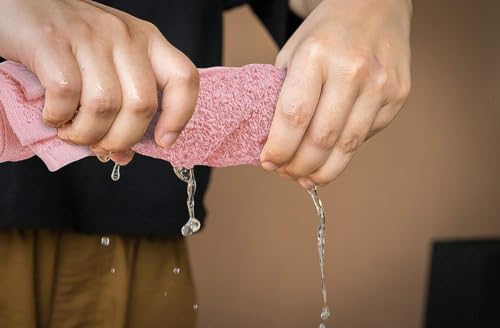 Pink Cotton Washcloths 60 Pack - Soft, Highly Absorbent Face Towels