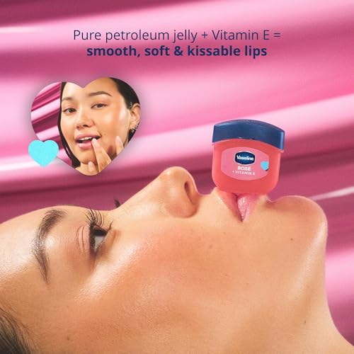 Vaseline Lip Therapy Mini Tinted Lip Balm Set, Valentine¡¯s Day Limited Edition Ros? + Wild Berry with Vitamin E for Soft, Kissable Lips, 0.25 Oz Ea