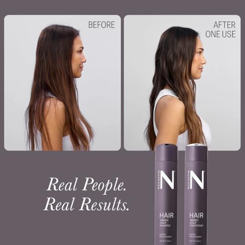 NULASTIN Vibrant Scalp Hair Shampoo & Conditioner Set - Strengthening, Color-Safe, 10 oz Each