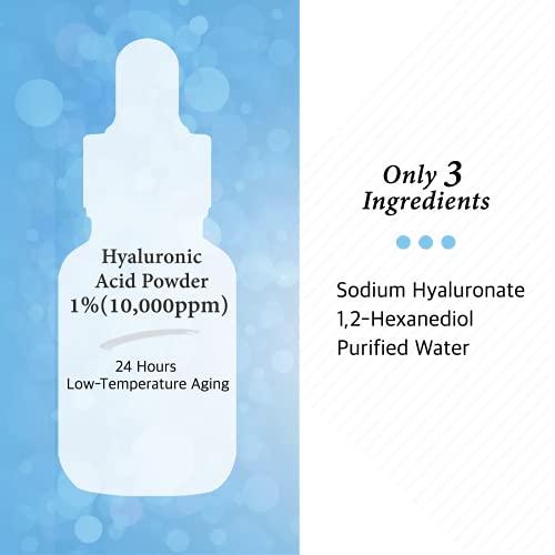 Cos De BAHA Hyaluronic Serum 1 Fl Oz ? Pure Sodium Hyaluronate 10,000 ppm Hydrating Face Serum for Dry & Dehydrated Skin ? Lightweight Fragrance-Free Korean Skincare Formula (30 ml)