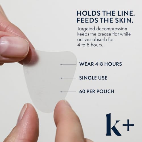 K+ Korean Wrinkle Patches for Forehead & Eyes, 60 Count - Anti-Aging Night Mask