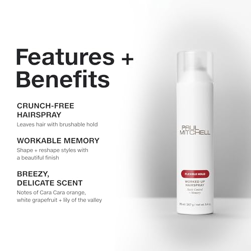 Paul Mitchell Worked Up Hairspray - Flexible Hold & Static Control 9.4 oz