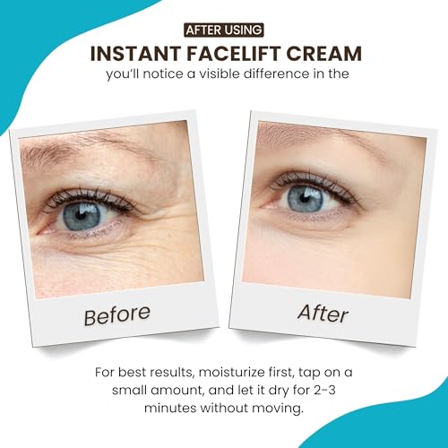 Instantly Ageless - Instant Face Lift Cream - Skin Care Anti Aging Face Cream - Wrinkle Tightener - Eye Cream For Puffiness and Bags Under Eyes - Facelift in a Box of 25 Vials with Makeup Bag