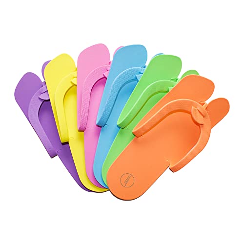 60 Pairs Disposable Anti-Slip EVA Slippers for Spa & Nail Salon - Bulk Multi-Color Pack