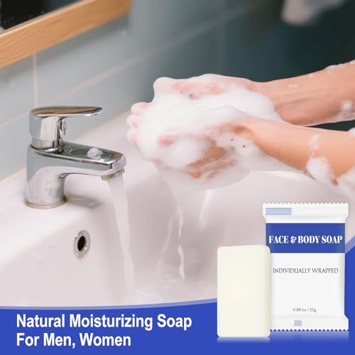 Travel Size Bars Soap in Bulk, Individually Wrapped Mini Small Body Hand and Face Soaps Toiletries Amenities for Hotel, Shelter/Homeless/Nursing Home/Charity/Motel/Guest Bathroom 0.88 oz (120 Pack)
