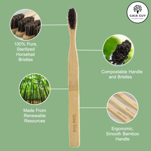 Eco-Friendly Bamboo Toothbrush with Horsehair Bristles Family Pack - Zero Waste