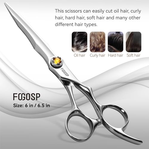 FOGOSP 6.5 Inch Professional Barber Hair Cutting Scissors VG10 Japan Steel for Men & Women