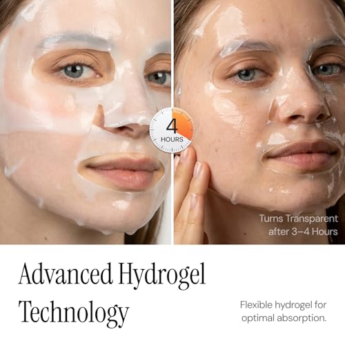 Trancend¢â Real Deep Collagen Face Mask for Korean Skin Care ? Hydrogel Sheet Mask, Overnight Hydrating Mask for Pore Minimizing, Elasticity & Firming, Bio Collagen Treatment - 39G (4 Count)