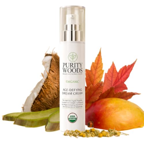 Organic Anti-Aging Face Cream with Collagen Boosting Botanicals - Wrinkle-Free Skin