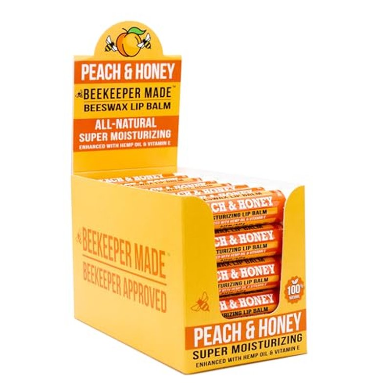 Beeswax Bulk Lip Balm, 40 Count | For Men, Women, and Children. Great for Gifts, Showers, & More (Peach)