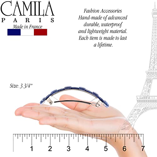 Dark Blue French Hair Barrette Clip for Thick & Curly Hair - Strong Hold