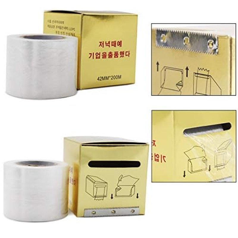 3 Rolls Tattoo Cover Disposable Eyebrow Tattoo Plastic Wrap Preservative Film for One-Way Eyebrow Lips Permanent Make Up Supplies Wrap Tape Transparent