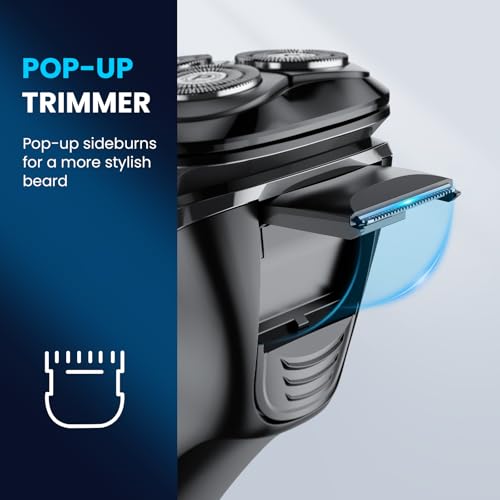 Cordless Waterproof Electric Razor for Men - Black, 10,000RPM Shaver
