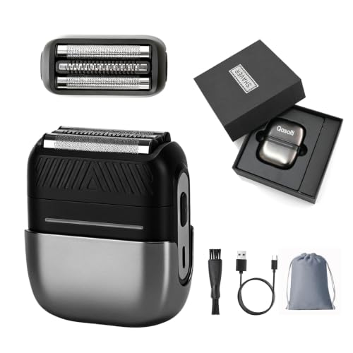 Electric Razor for Men Face - Portable Foil Shaver, Mini Shaver Gunmetal Gray