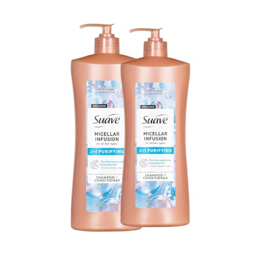 Suave Micellar Infusion 2-in-1 Shampoo & Conditioner Set - 28 Fl Oz Pack of 2
