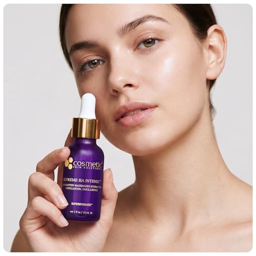 Supreme HA Intense ? Hyaluronic Acid Serum with Vitamin E, Purple Rice Extract, Mandelic & Malic Acids ? Hydrating and Smoothing Face Serum for Radiant Looking Skin ? 1 fl oz