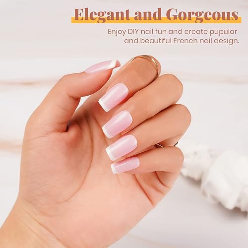 Beetles Gel Nail Polish Kit with U V LED Light - 6 Colors Jelly Milky White Sheer Pink Nude Gel Polish Starter Kit Manicure,Soak Off U V Nail Polish Set Salon DIY for Girl