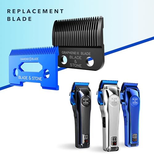 Blade & Stone¢â Replacement Clipper Blade - Diamond-S¢â Blade - Micro-Gap¢â Technology - Graphene-X¢â - Fits Blade & Stone¢â Cordless Clippers and Most Popular Barber (Regular Replacement Blade)