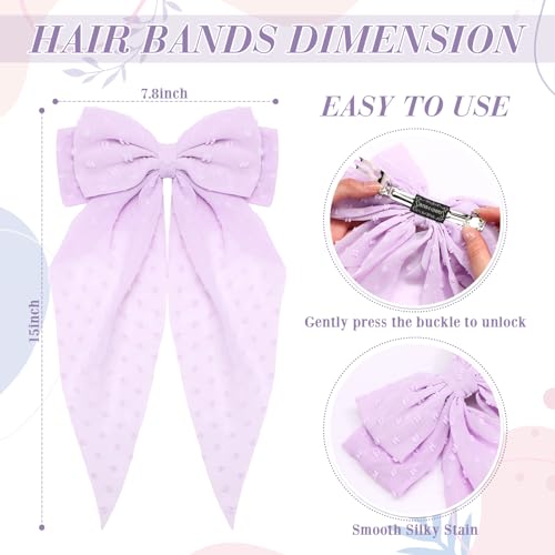 Large Satin Hair Bows Set - 36 Oversized Women’s Hair Accessories