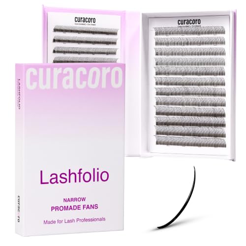 Curacoro LashFolio Wet Promade 5D Fans - CC Curl, 8-13mm, 0.07 Thickness
