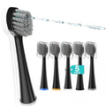 ZoCCee Charcoal Spiral Replacement Brush Heads for Waterpik Sonic Fusion 2.0 - 5 Pack Hard Bristles