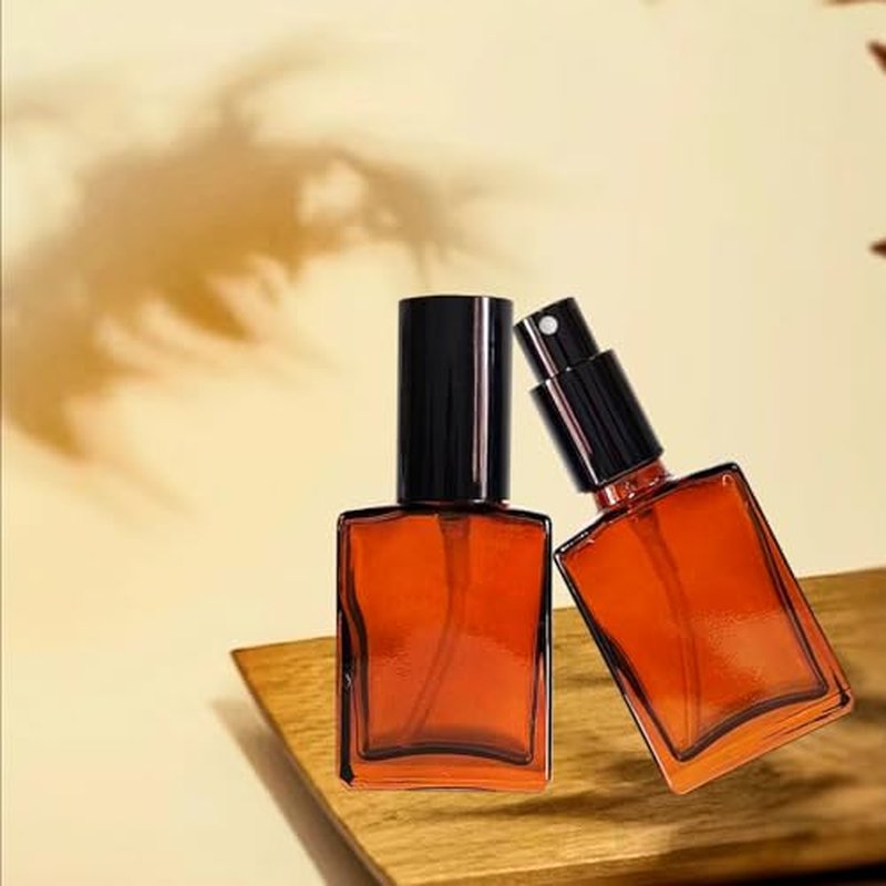 12 Pack 1 oz Amber Glass Perfume Spray Bottle, 30ml /1 oz Fine Mist Atomizer Spray Bottles Refillable, for Perfume, Essential Oil and Liqui (D/Amber)