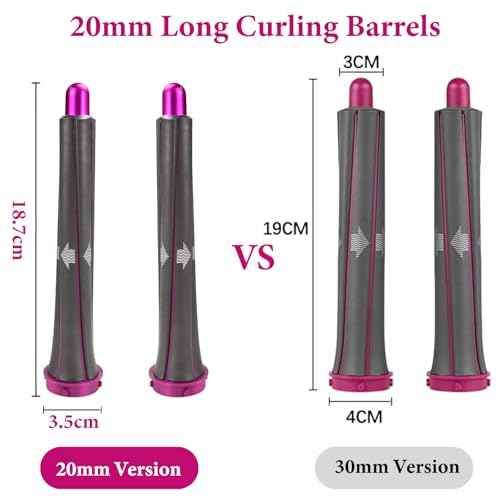 1 Pair 20mm/0.78 inch Long Curling Barrels Attachment for Dyson Airwrap Styler, Hair Curl Barrels Attachment Parts