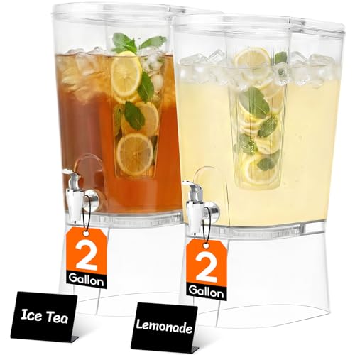 Lifewit 2 Gallon Drink Dispenser with Leak-Proof Spigot & Fruit Infuser - 2 Pcs