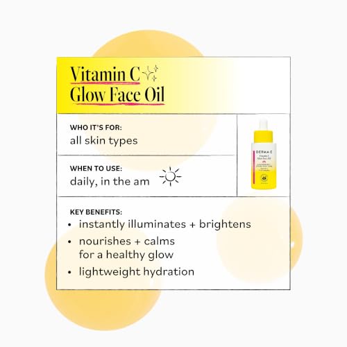 Vitamin C Glow Face Oil with Turmeric - Nourishing Brightening Skin Serum - 1 Fl Oz