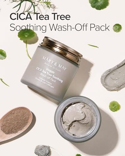 Mary&May Vegan Cica Tea Tree Clay Mask 4.23 oz - Calming & Clarifying