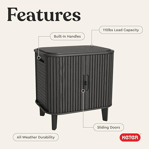 Keter Velo 30 Gallon Outdoor Storage Cabinet - 1-Pack Weatherproof Deck Box