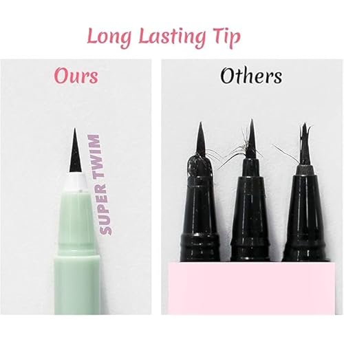 Merrymonde Super Twim Long Lasting Eyeliner - Vegan Easy Ultra-Fine Felt Tip Pen Liquid, Korean, Kbeauty Waterproof Mechanical Multicolor Eye Liner Makeup (03 Light Brown)