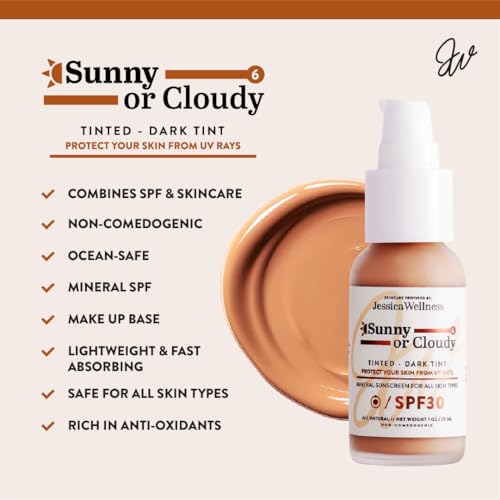 Sunny or Cloudy SPF 30 Mineral Sunscreen Spray - Non-Nano Zinc UVA/UVB Protection - Dark Variation