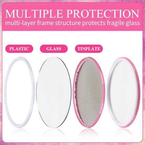 Soaoo 60Pcs Breast Cancer Awareness Pocket Mirrors Pink Ribbon – Compact 2.68in