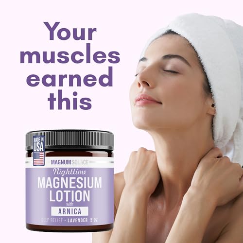 Magnum Solace Nighttime Magnesium Lotion with Arnica - 5 Fl Oz, Pack of 3