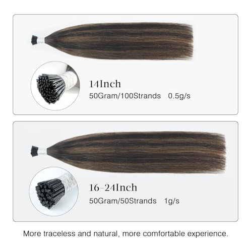 Cold Fusion I Tip Hair Extensions - 24 Inch Brown Balayage - ABH AMAZINGBEAUTY HAIR (IT) P2-6/2