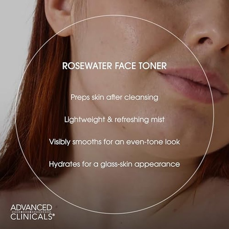 Advanced Clinicals Collagen + Rosewater Facial Mist Toner W/Charcoal & Aloe Vera. Alcohol-Free PH Balancing Formula Detoxifies & Hydrates Skin Improving Overall Skin Tone, Calming Face Mist, 8 Fl Oz