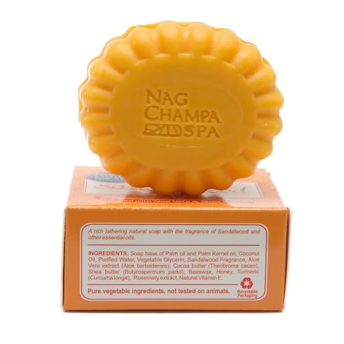 Nag Champa Soap Gift Set - 6 Bars (5.2 oz / 150gms Each) - 2 Bars of Nag Champa, Sandalwood, and Patchouli.
