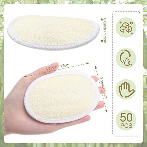 50 Pieces Natural Loofah Bath Sponges Exfoliating Body Scrubbers for Men Women - Pack of 50 - Close to Skin