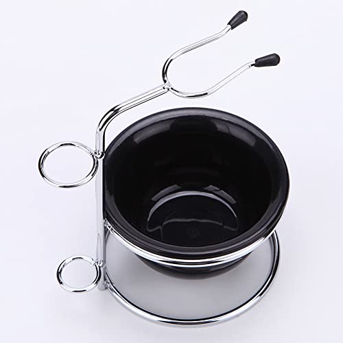 luzen Stainless Steel Shaving Bowl and Brush Stand, Professional 2 in 1 Shaving Stand Bowl Shaving Razor Brush Holder Grooming Tool Shaving Kit for Men