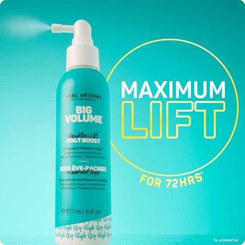 Marc Anthony Big Volume Root Lifting Spray for Fine & Thin Hair - Lightweight Hair Volumizer & Thickening Hair Styling Spray with Maximum Hold for Bounce - Frizz-Free & Sulfate-Free Hair Care Products