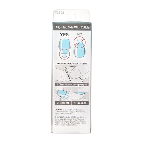 KISS imPRESS Color Press-On Manicure, Gel Nail Kit, PureFit Technology, Short Length, ¡°Mint To Be¡±, Polish-Free Solid Color Mani, Includes Prep Pad, Mini File, Cuticle Stick, and 30 Fake Nails