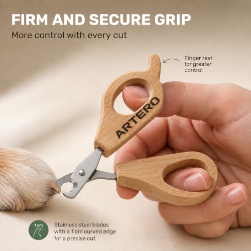 Mini Dog and Cat Nail Clippers - Stainless Steel & Bamboo Handle
