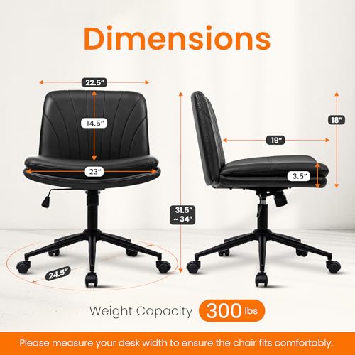 Neo Chair Criss Cross Office Chair with Wheels & Adjustable Swivel - Black PU