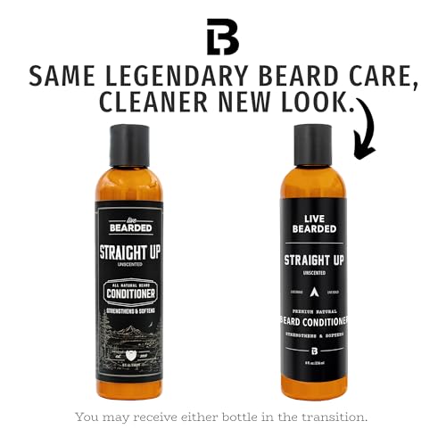 Live Bearded Softening Beard Conditioner - Straight Up Unscented, 8 fl oz - Fragrance-Free